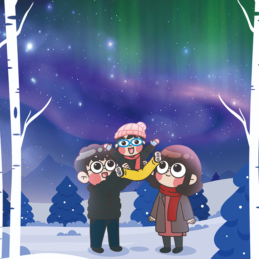 [Rong's Bucket List Vol.5] Aurora in New Zealand (2023, Digital Art, 30x30cm)